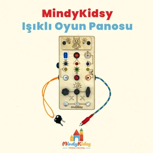 Çocuklar Için Eğitici Ahşap Montessori Işıklı Civatalı Vidalı Oyun Panosu - Zeka Geliştirici Oyuncak