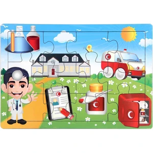 Dodo Oyuncak Usl-V247271 Eğitici Ahşap Puzzle 12 Parça