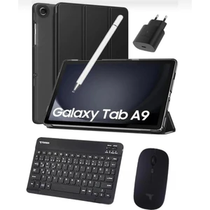 Galaxy Tab A9 8gb 128GB 8.7" Tablet Kılıf Kalem Cam Adaptör Griy KLAVYE+MOUSE ( Türkiye Garantili)