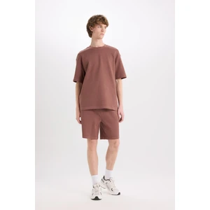 %100 Pamuk Regular Fit Düz Paça Şort E0442AX25SM
