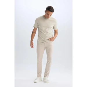 Yazlık Chino Kanvas Dokulu Pantolon Slim Fit Dar Kesim Cepli Dar Paça T1055AZ25SP