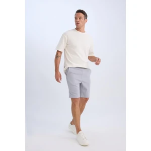 Regular Fit Beli Bağcıklı Dokulu Bermuda Şort D9451AX25SP