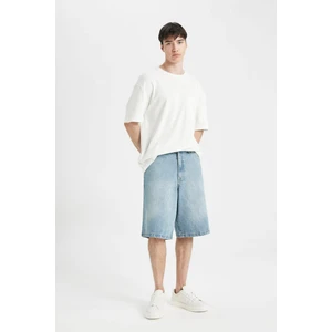 %100 Pamuk Baggy Jean Bermuda Şort C2048AX24SM