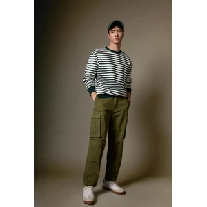 Pantolon Wide Leg Fit Geniş Kalıp Normal Bel Geniş Paça Kargo Cepli B1915AX24SP