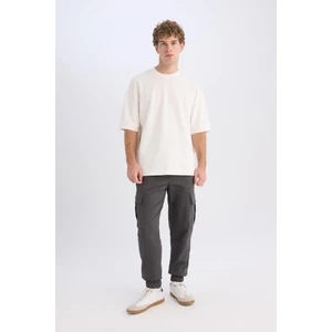 Jogger Pantolon Regular Beli Bağcıklı Dokulu Kargo Cepli E0884AX24WN