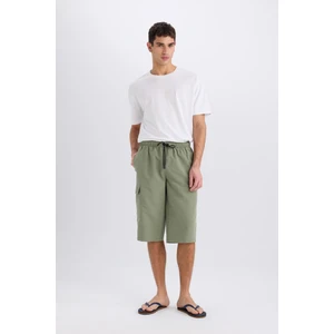 Long Fit File Astarlı Uzun Boy Kargo Cep Deniz Şortu E0905AX25HS