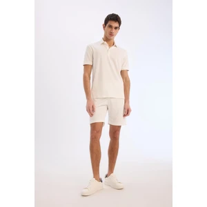 Regular Fit Beli Bağcıklı Krinkıl Bermuda Şort E0980AX25SM