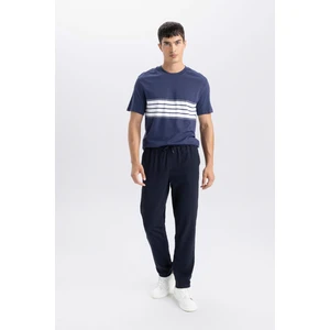 Jogger Lacivert Pantolon Basic Düz Beli Lastikli Bağcıklı Cepli Düz Paça D8640AX24AU