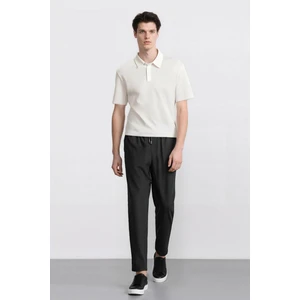 Basic Düz Beli Lastikli Bağcıklı Cepli Jogger Düz Paça Pantolon D8640AX24AU