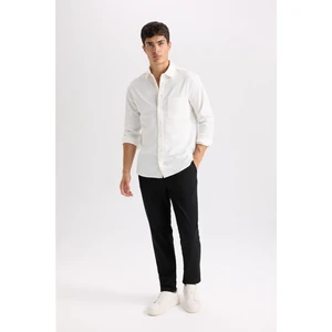 Basic Düz Beli Lastikli Bağcıklı Cepli Jogger Düz Paça Siyah Pantolon D8640AX24AU