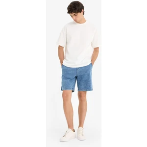 Regular Fit Beli Lastikli Rahat Kalıp Jean Bermuda Şort E4537AX25SM