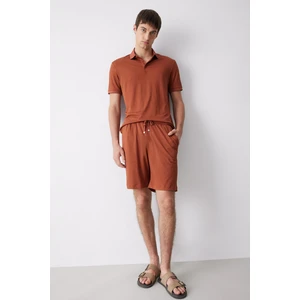 Regular Fit Her Yöne Esneyen Krinkıl Bermuda Şort E0980AX25SM
