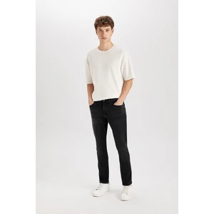 Pedro Slim Fit Dar Kalıp Normal Bel Dar Paça Siyah Jean Pantolon R8788AZ24AU