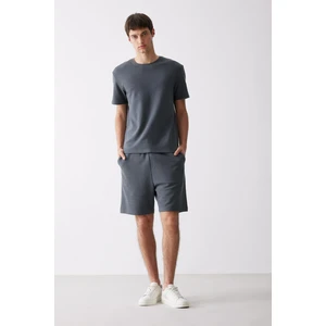Regular Fit Dokulu Beli Bağcıklı Şort E2588AX25SM