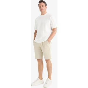 Slim Fit Dar Kesim Cepli Pamuklu Basic Düz Bermuda Şort W1105AZ25SP