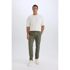 %100 Pamuk Yazlık Jogger Chino Pantolon Beli Bağcıklı Cepli Düz Paça Z9933AZ25SP