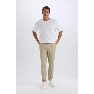 %100 Pamuk Yazlık Jogger Chino Pantolon Beli Bağcıklı Cepli Düz Paça Z9933AZ25SP