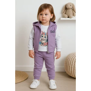 Çocuk Uzun Kol Tişörtlü Waffle Mevsimli3 Lü Takım