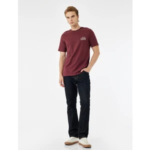 Regular Fit Kısa Kollu Bisiklet Yaka Pamuklu Baskılı Tişört