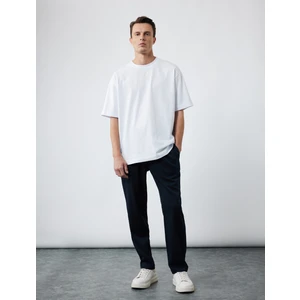 Kısa Kollu Bisiklet Yaka Pamuklu Basic Oversize Tişört