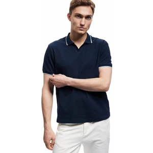 Kontrast Detaylı Pamuklu Pike Kumaş Kısa Kollu Slim Fit Polo Yaka Tişört