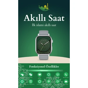 Islami Akıllı Saat Ezan Okuma Zikir Matik Esma-Ül Hüsna Tesbih Kıble Bulucu Sesli Görüşme