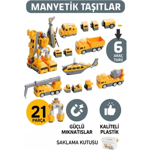 21 Parça Manyetik Mühendislik Serisi 6 Araba Dönüşebilen Robot