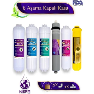 Tüm Kapalı Kasalar ve Ihlas (Silver Plus Platinum ) Su Arıtma 6'lı Filtre Seti, 80 Gpd Membran