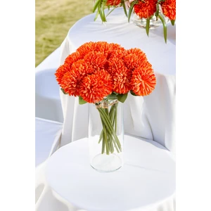 Yapay Çiçek Top Krizantem 7li Mini Kartopu Demeti 23 cm Turuncu