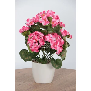 Yapay Çiçek Saksılı Sardunya Çiçeği 30 cm Pembe