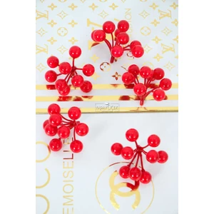 Yapay Kafa Yelpaze Kokina Yeni Yıl Süsü 6 cm (9 Kandilli) 5li Paket