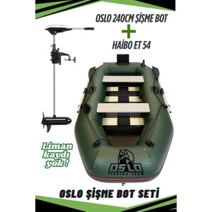 Fishing Team 2.40MT Haki Şişme Bot Haibo Et-54 Deniz-Göl Bot Seti