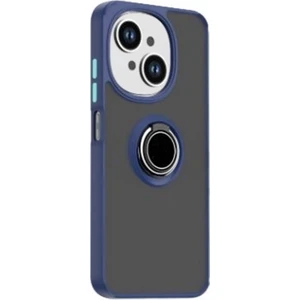 Tecno Spark Go 2025 Uyumlu Kılıf Montreal Yüzüklü Mıknatıslı Kamera Korumalı Silikon Lacivert