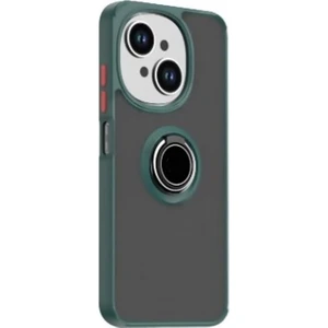 Tecno Spark Go 2025 Uyumlu Kılıf Montreal Yüzüklü Mıknatıslı Kamera Korumalı Silikon Koyu Yeşil