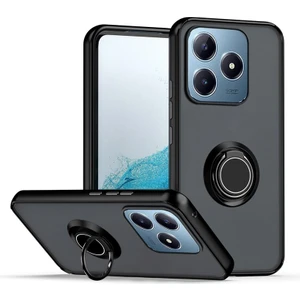 Realme C63 Uyumlu Kılıf Montreal Yüzüklü Mıknatıslı Kamera Korumalı Silikon Siyah