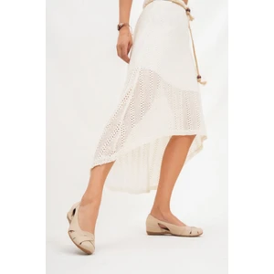 Hakiki Deri Bej Kadın Deri Babet Trc-4000