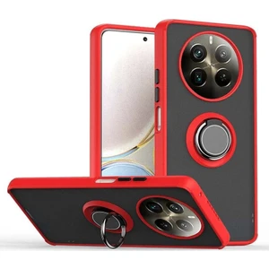 Realme 12 Pro Uyumlu Kılıf Montreal Yüzüklü Mıknatıslı Kamera Korumalı Silikon Kırmızı