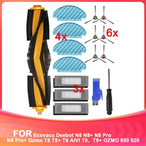 Ecovacs Deebot N8 N8+ N8 Pro N8 Pro+ Ozmo T8 T8+ T8 Aivi T9, T9+, Ana Fırçalar, Yan Fırçalar, Filtreler (Yurt Dışından)