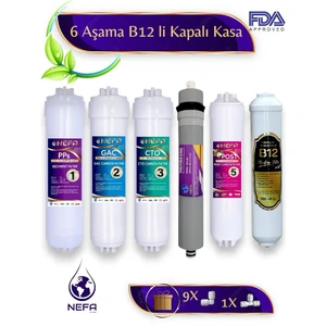 Tüm Kapalı Kasalarla Uyumlu 6'lı Su Arıtma Filtre Seti Ph8 - B 12 Filtre Destekli