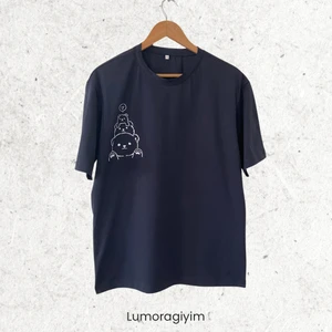Lacivert Unisex Oversize Tişört