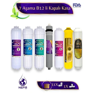 Tüm Kapalı Kasalarla Uyumlu 7'li  Su Arıtma Filtre Seti Ph8 - B 12 Filtre Destekli, 80 Gpd