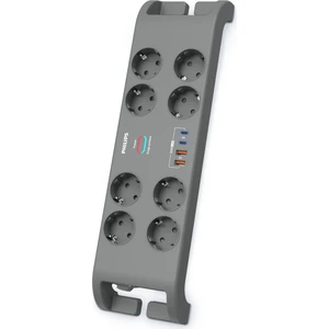 SPN8180GA Akım Korumalı Priz 8'li + 2x Usb-A 18W + 2x Usb-C 20W - 2m Kablo - Siyah