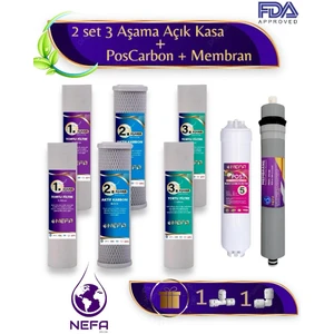 Tüm Açık Kasa Su Arıtma ve Ihlas Cebilion Compact Uyumlu 1.5 Yıllık 5+3 Aşamalı Filtre Seti