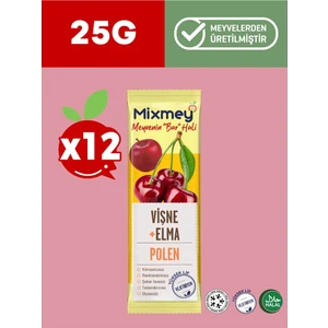 Bee Polen Vişne Meyve Barı 12 Adet | Sağlıklı Atıştırmalıklar – Glutensiz Koruyucusuz 25gr X 12 Adet
