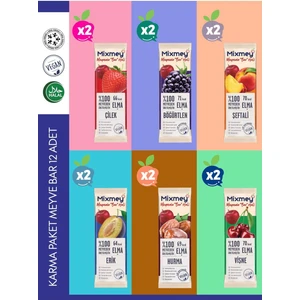 Karma 2 Meyve Bar 12 Adet | Sağlıklı Atıştırmalıklar – Vegan, Glutensiz, Koruyucusuz 20gr X 12 Adet