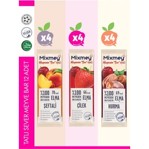 Tatlı Sever Meyve Barı – 12 Adet | Sağlıklı Atıştırmalıklar – Vegan, Glutensiz (20GR X 12 ADET)