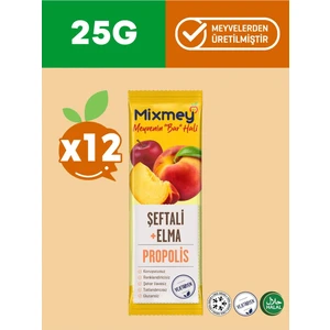 Bee Propolis Şeftali Meyve Barı 12 Adet | Sağlıklı Atıştırmalıklar – Glutensiz (25GR X 12 ADET)