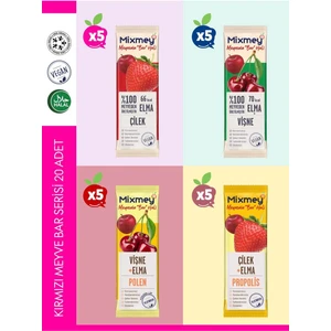 Kırmızı Meyve Bar Serisi 20 Adet | Sağlıklı Atıştırmalıklar – Vegan, Glutensiz (20GR X 20 ADET)