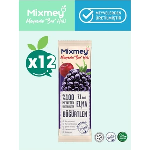 Böğürtlen Meyve Barı 12 Adet | Sağlıklı Atıştırmalıklar – Vegan, Glutensiz, Koruyucusuz 20g X 12adet