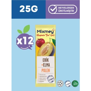 Bee Polen Erik Meyve Barı 12 Adet | Sağlıklı Atıştırmalıklar – Glutensiz, Koruyucusuz 25gr X 12 Adet